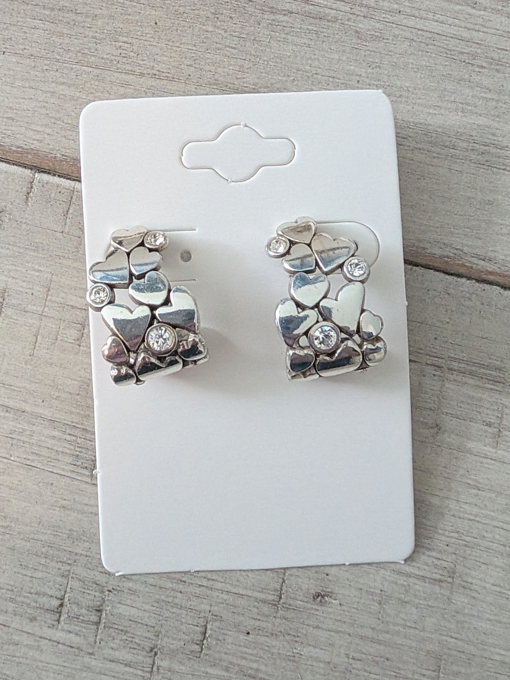 vintage Brighton "Le Beau" Heart Hoop Earrings